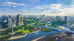 知名畫家畫出街區百景，普陀區慶祝改革開放40周年成就展開幕