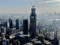 上海在建浦西最高樓！370米超高層辦公樓T2塔樓核心筒今日封頂了